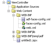 Expanded WEB-INF folder in Application Navigator