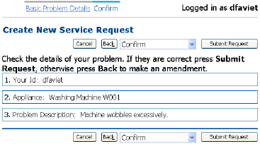 This image shows step 2 Create Service-Request page.