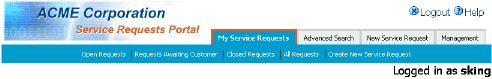 This image shows My Service Requests tab selected.