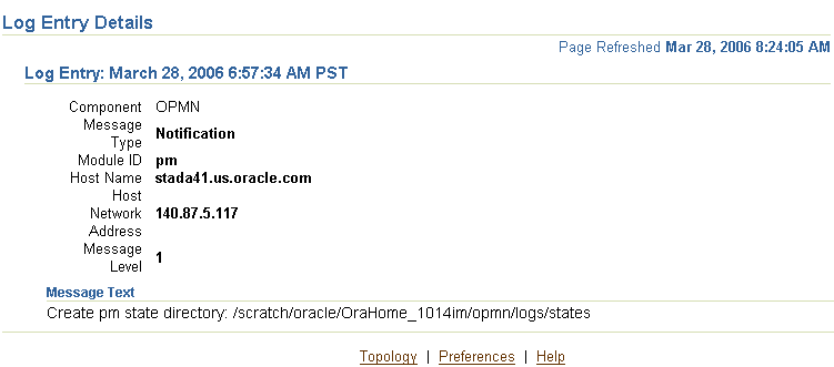 Log Repository Log Entry Details Page