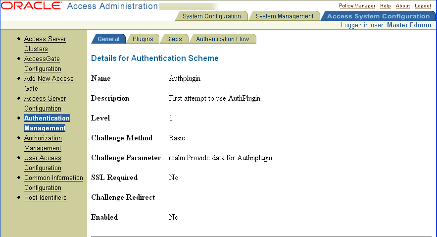 Setup for the Authentication Scheme