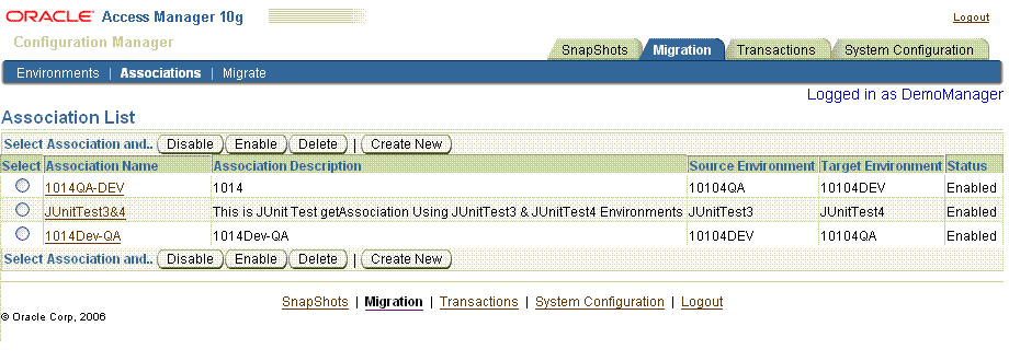 Association List Page