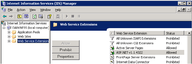 Sample page showing an allowed setting.