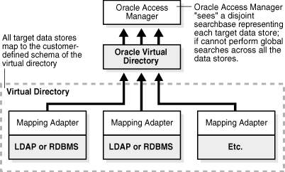 A virtual directory with disjoint search bases.