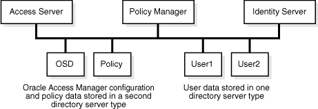 User data in a separate directory server type.