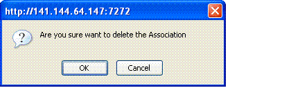 Delete Association Message Window