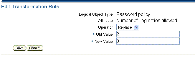 Edit Transformation Rule Page