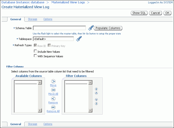 Description of tdpii_create_mv_log.gif follows
