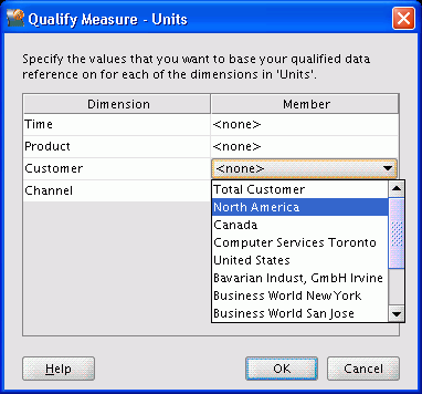 Qualify Measure dialog box Qualify Measure dialog box