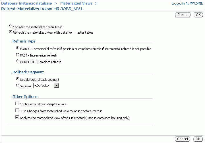 Description of tdpii_refresh_mv.gif follows Description of tdpii_refresh_mv.gif follows