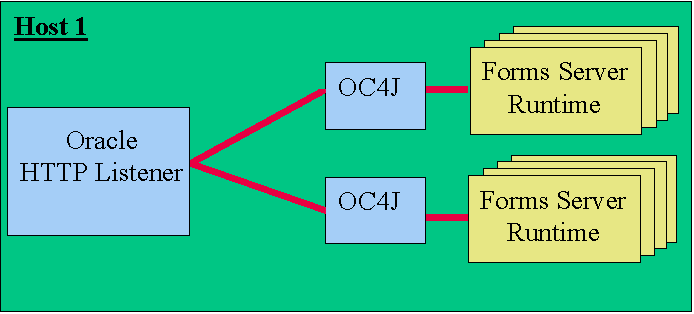 Multiple OC4J instances and HTTP listener on the same host.