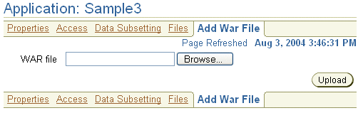 The Add WAR File page