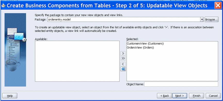 Create updatable view object
