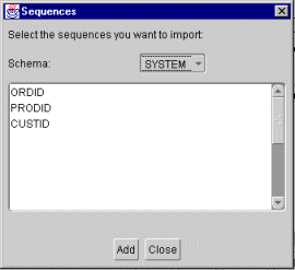 Sequences dialog