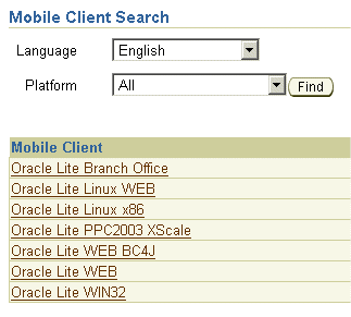 The Mobile Client setup page