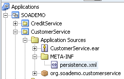 The persistence.xml is in the project's META-INF directory