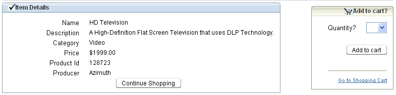 User can view details and add item to cart on ItemDetails