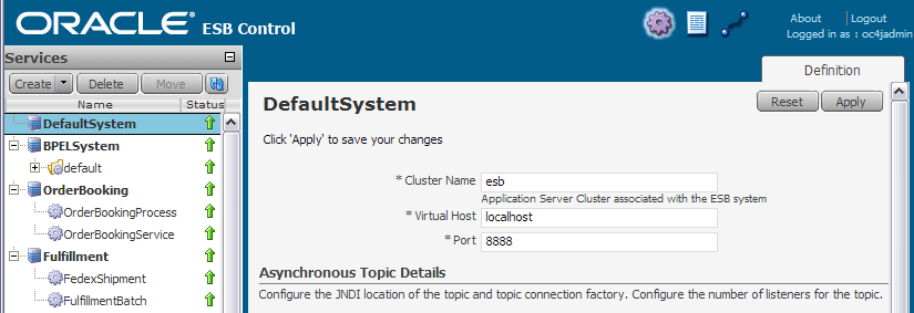 ESB Control configures port numbers