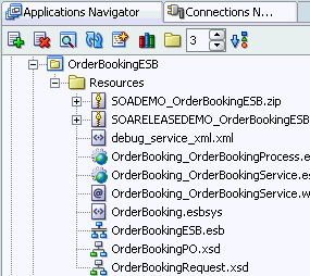 OrderBooking project in Application Navigator