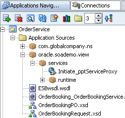 OrderService project in Application Navigator