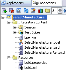 SelectManufacturer project in Application Navigator