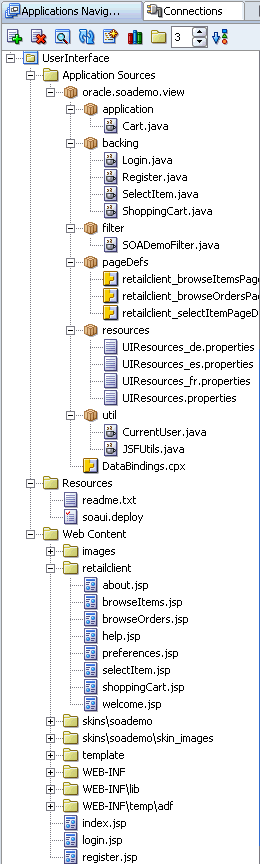 UserInterface project in Application Navigator