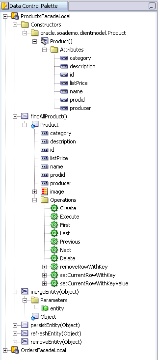 image of the data control palette