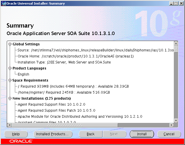 Summary screen