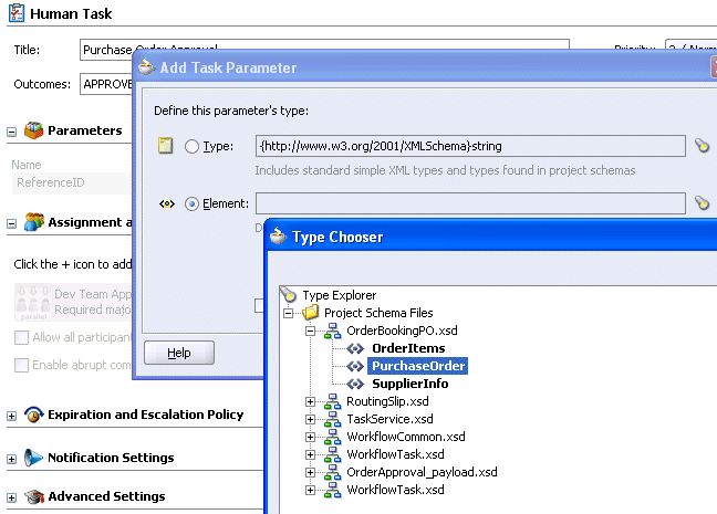 The Human Task window