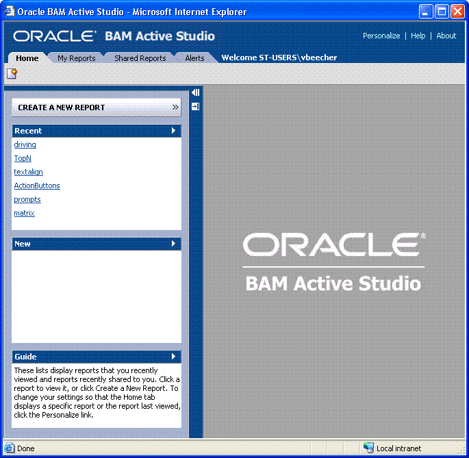 active studio user interface