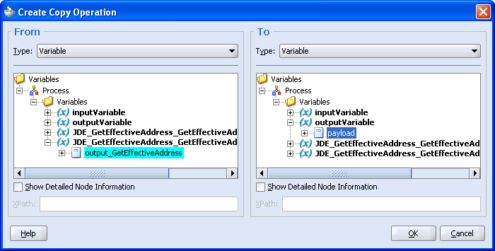 Create Copy Operation dialog box