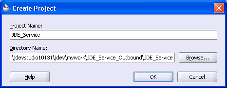 Create Project dialog box