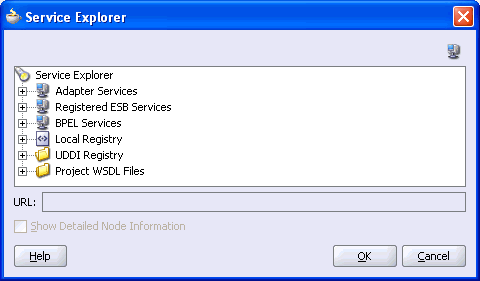 Service Explorer dialog box