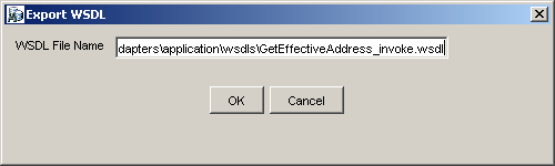 Export WSDL dialog box