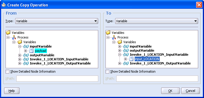 Create Copy Operation dialog box