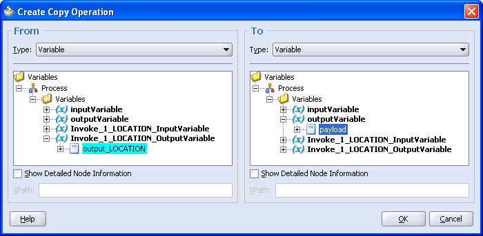 Create Copy Operation dialog box