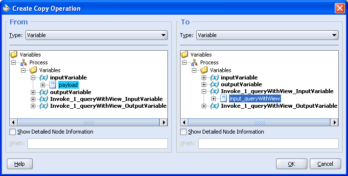 Create Copy Operation dialog box