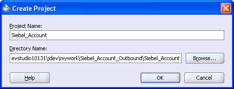 Create Project dialog box