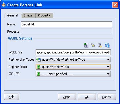 Create Partner Link dialog box