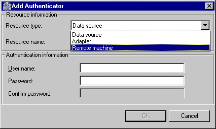 The Add Authenticator window