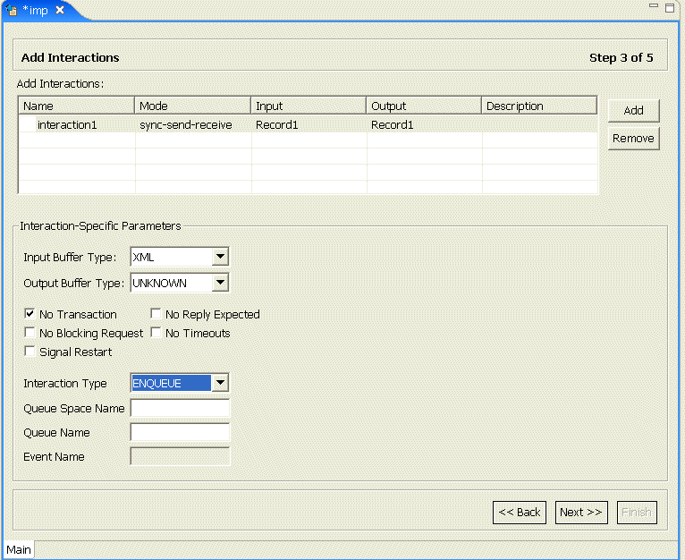 The Add Interaction screen.
