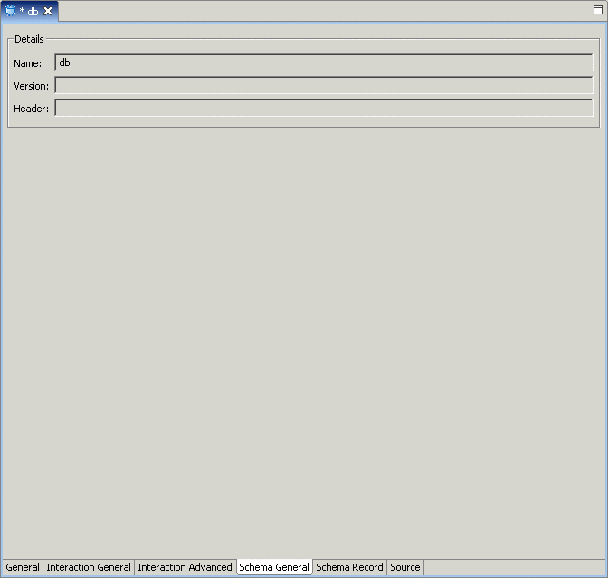 The adapter metadata Schema General tab.