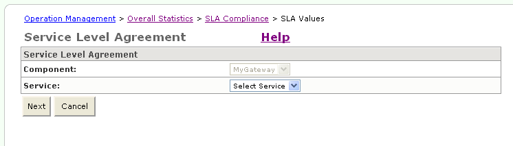 Service Level Agreement page