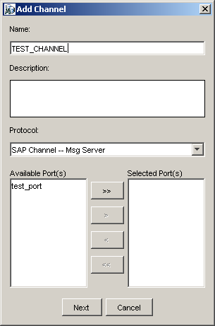 Add Channel dialog box Add Channel dialog box