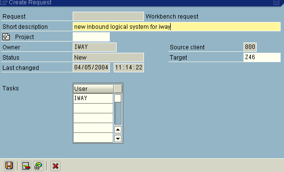Create request window