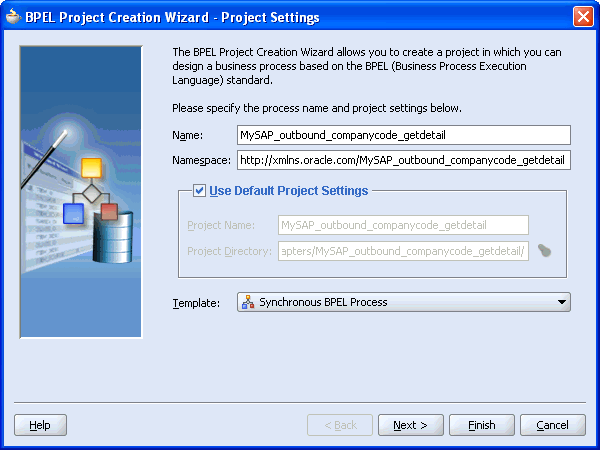 BPEL Project Creation Wizard