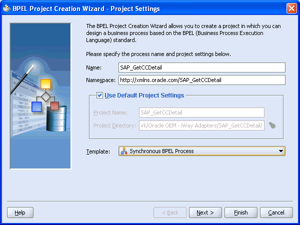 Process Project dialog box