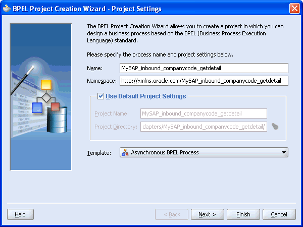 BPEL Project Creation Wizard