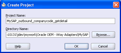 Create Project dialog box