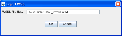 Export WSDL dialog box Export WSDL dialog box